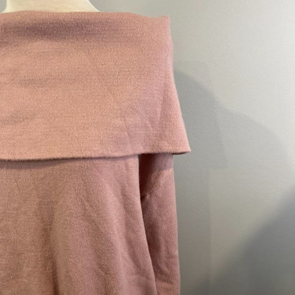 NWOT NORDSTROM Oversize Cowl Neck Sweater in Pink Adobe (S) - Picture 3 of 8